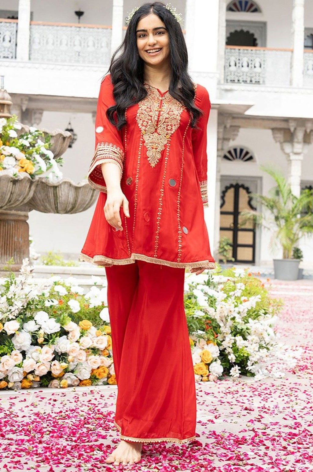 Red Silk Co-ords - SFFK40801R