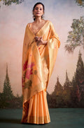 Peach Linen Sarees - SFSA577603