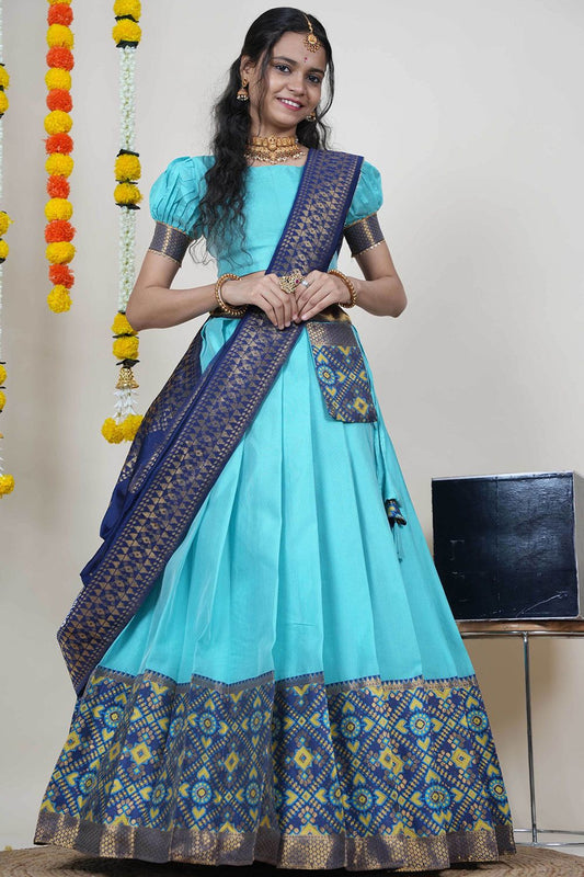 Blue Silk Sangeet Lehenga Choli SFROY539104