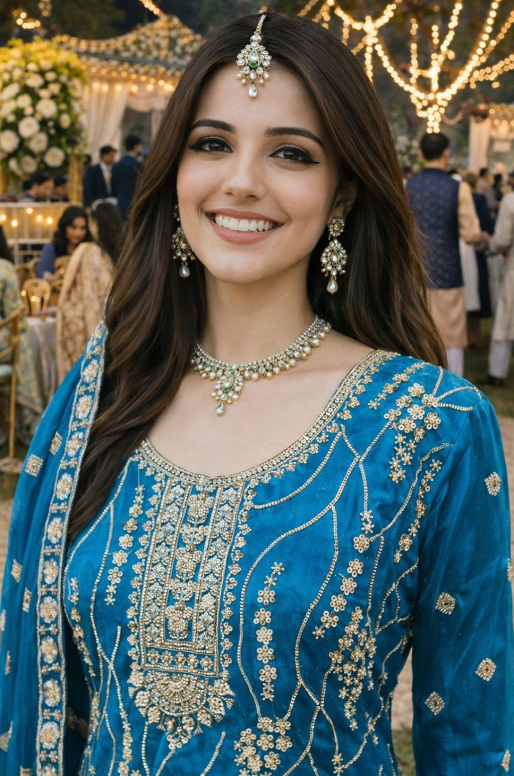 Blue Silk Salwar Kameez - SFSA566802R
