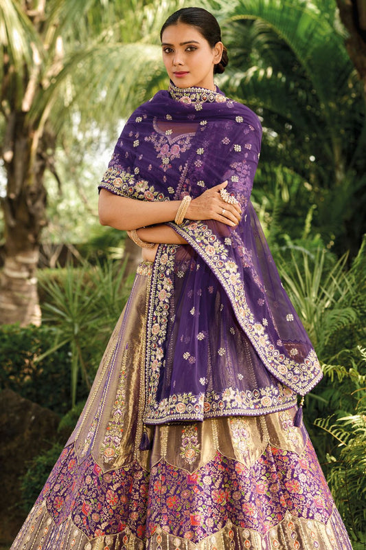Purple Banarasi Silk Designer Lehenga Choli SFYDSA445404