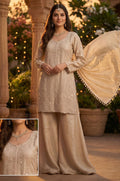 Beige Silk Salwar Kameez - SFEDC29903R