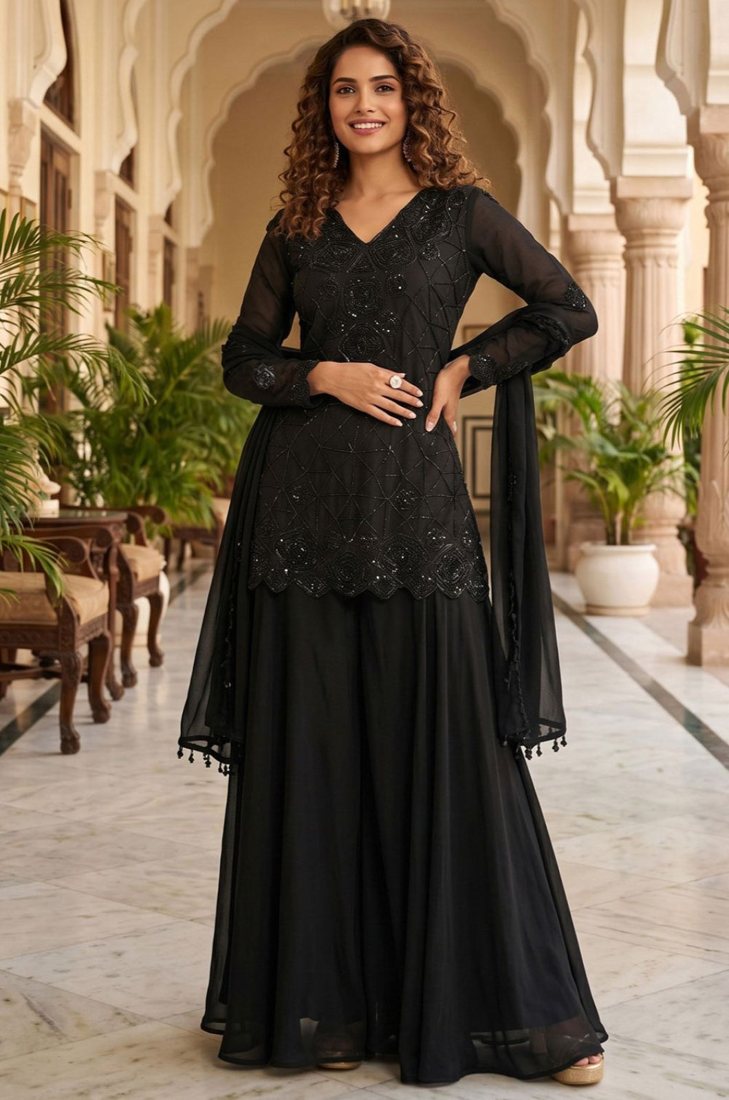 Black Other Salwar Kameez - SFEDC30701R
