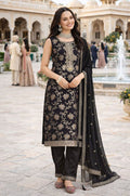 Black Jacquard Salwar Kameez - SFSA564502R