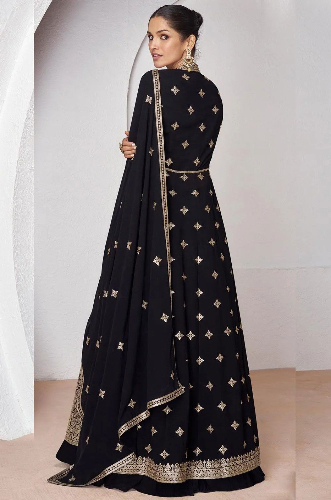 Black Georgette Salwar Kameez - SFABC4804