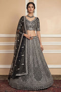 Black Net Lehenga Choli - SFANJ3249