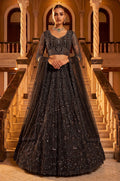 Black Net Lehenga Choli - SFANJ3431