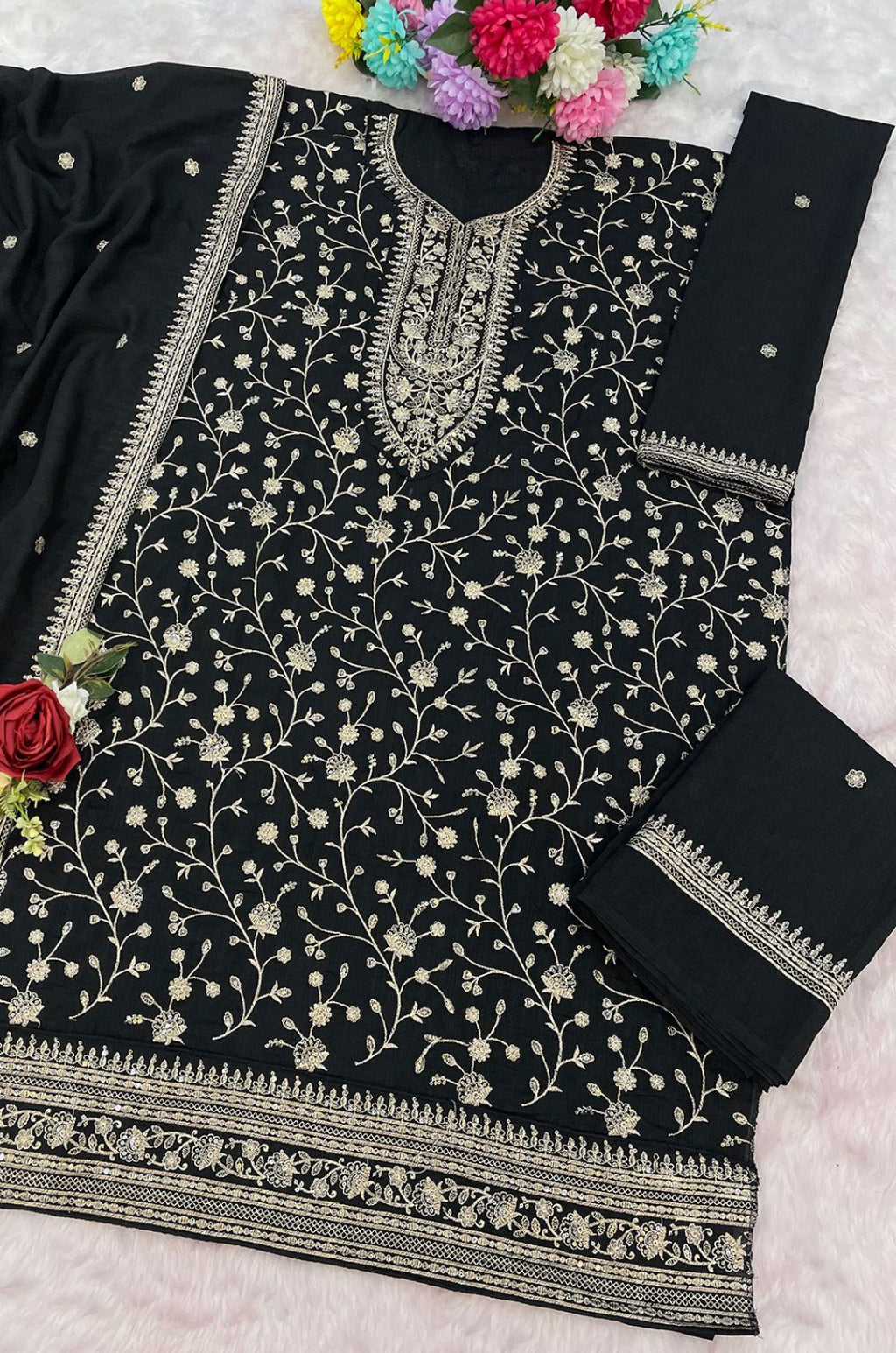 Black Georgette Salwar Kameez - SFEDC19005