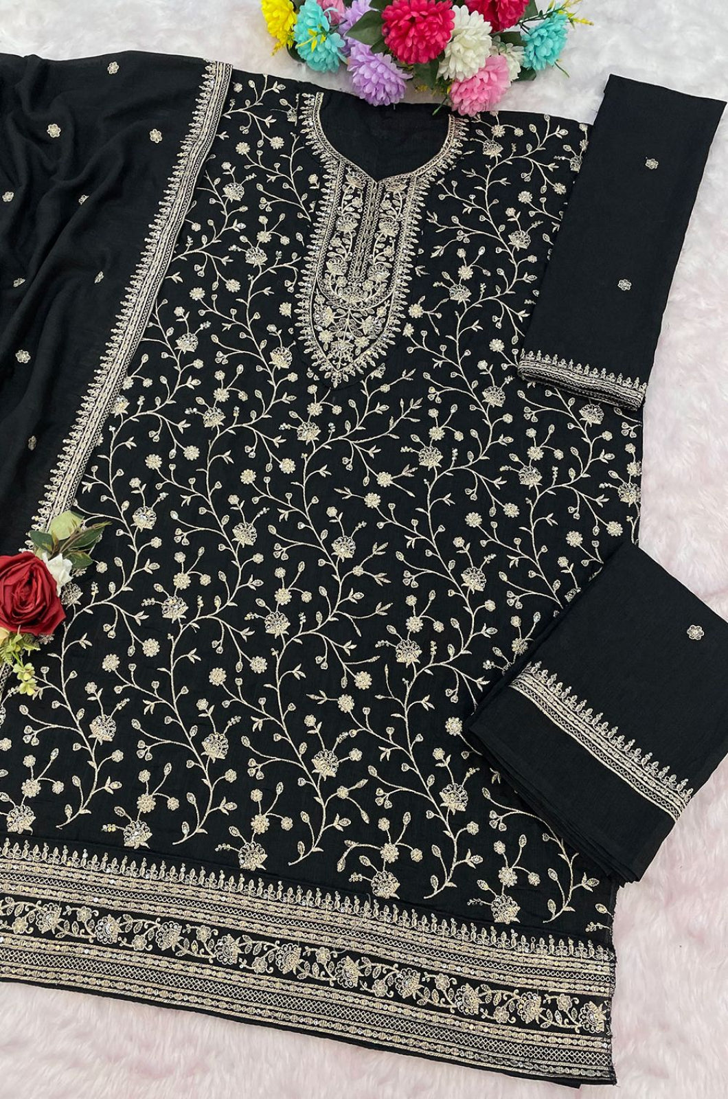 Black Georgette Salwar Kameez - SFEDC19005