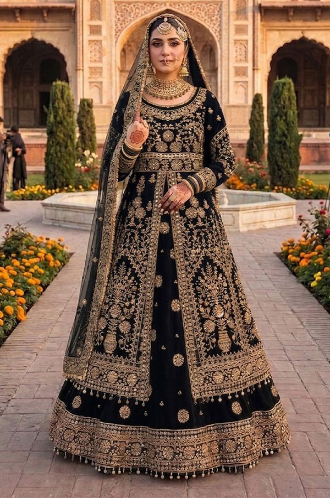 Black Velvet Salwar Kameez - SFSA576002R