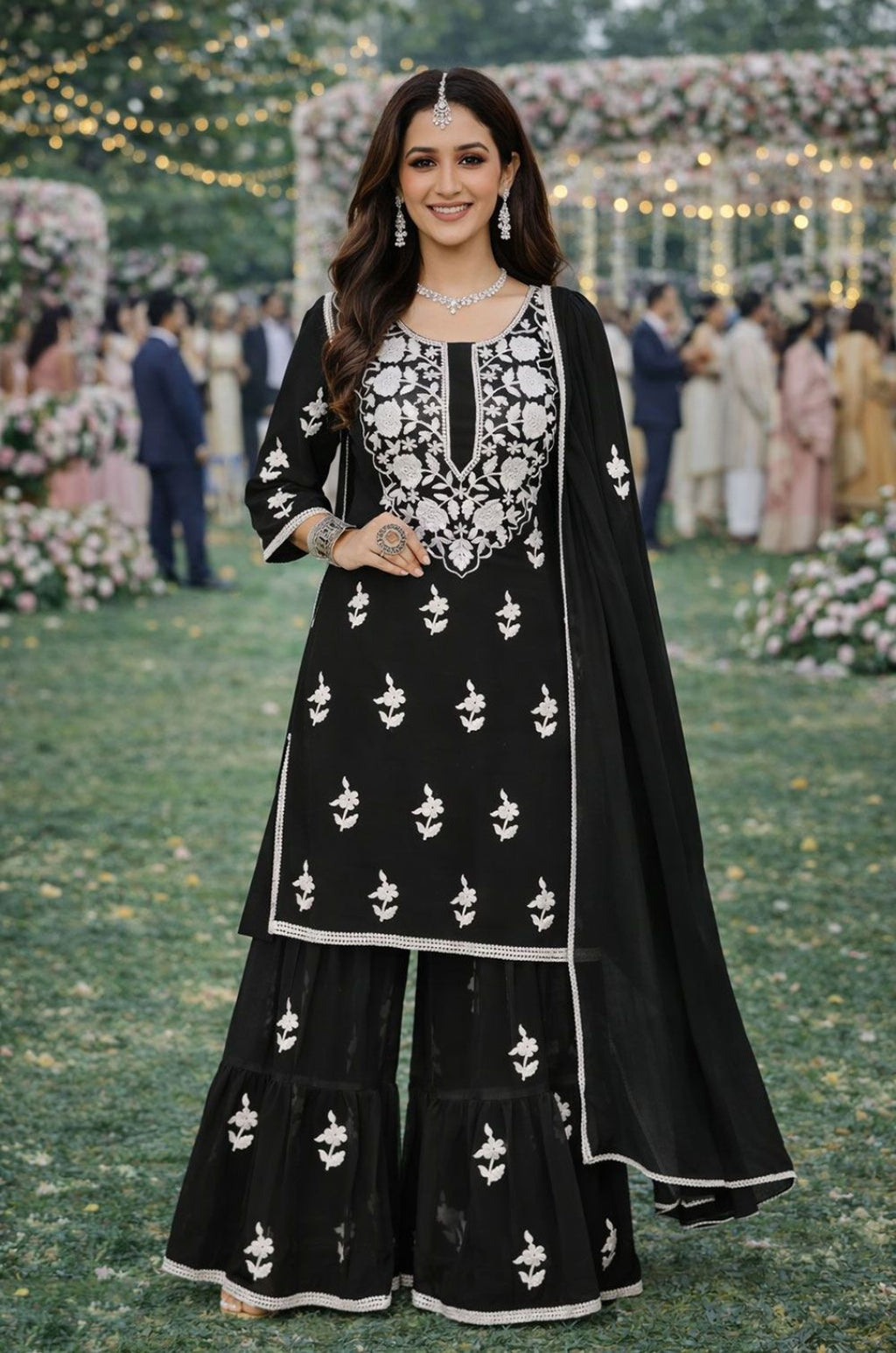 Black Georgette Salwar Kameez - SFSA561601R