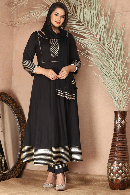 Black Sangeet Plus Size Rayon Salwar Kameez SFSBR1202R