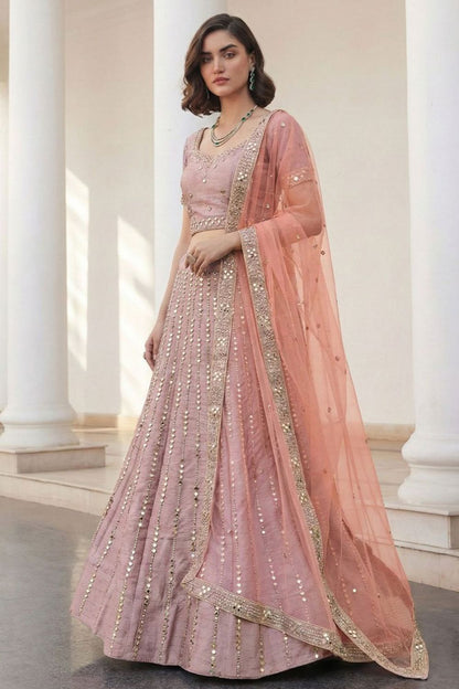 Pink Silk Lehenga Choli - SFSA512902