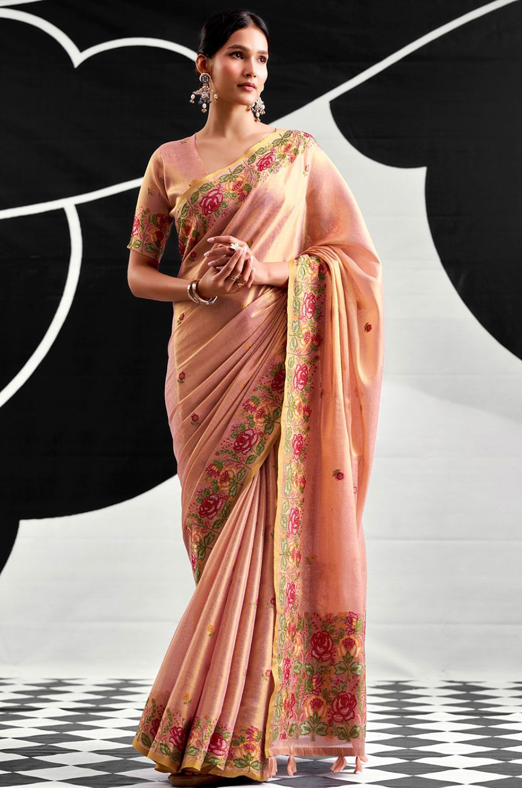 Pink Tissue Sarees - SFSA575904