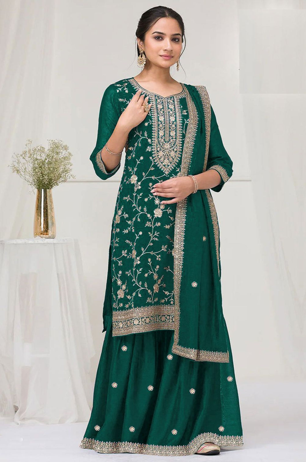 Green Georgette Salwar Kameez - SFEDC19002
