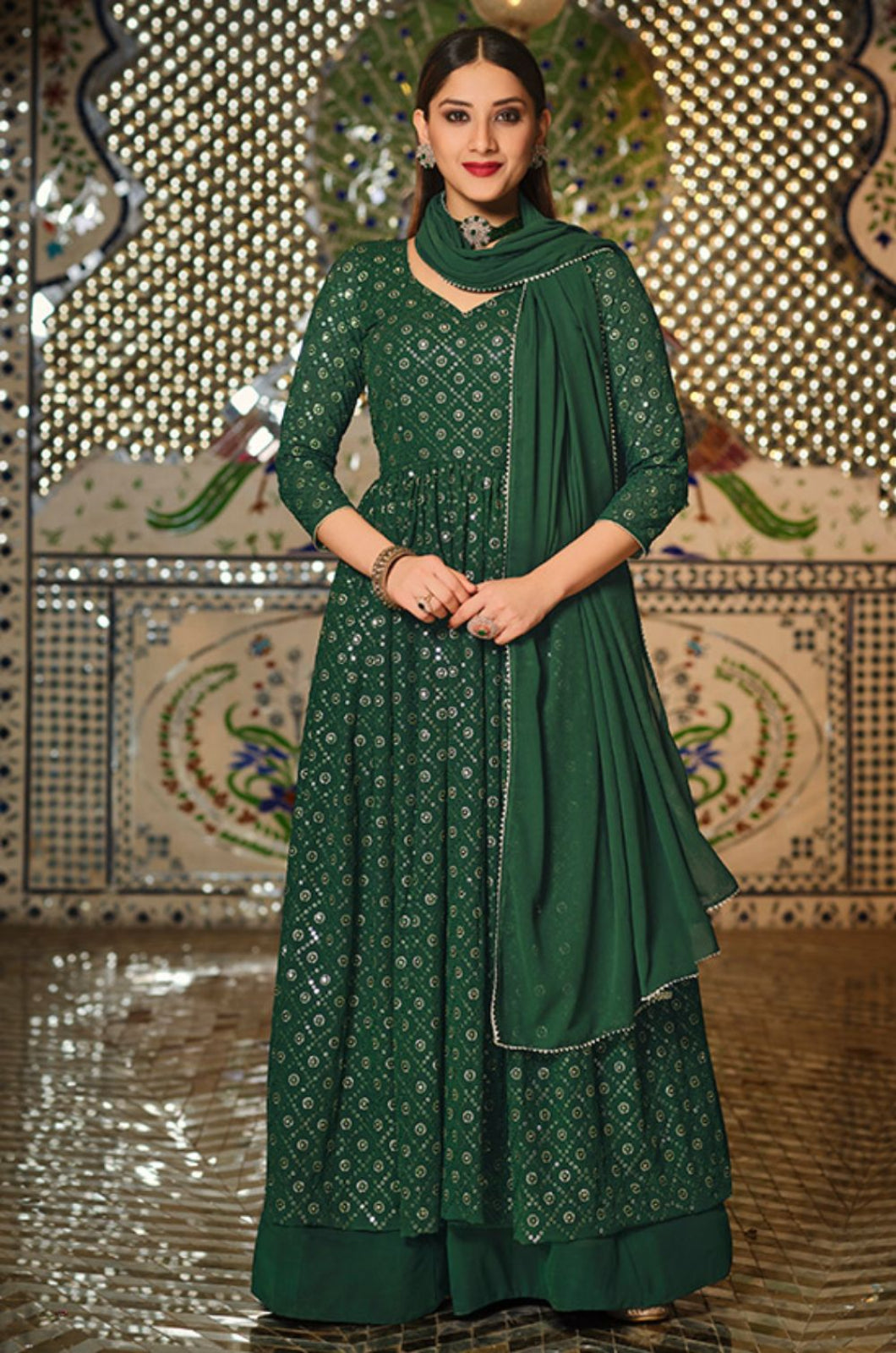 Burgundy Georgette Salwar Kameez - SFSA340102