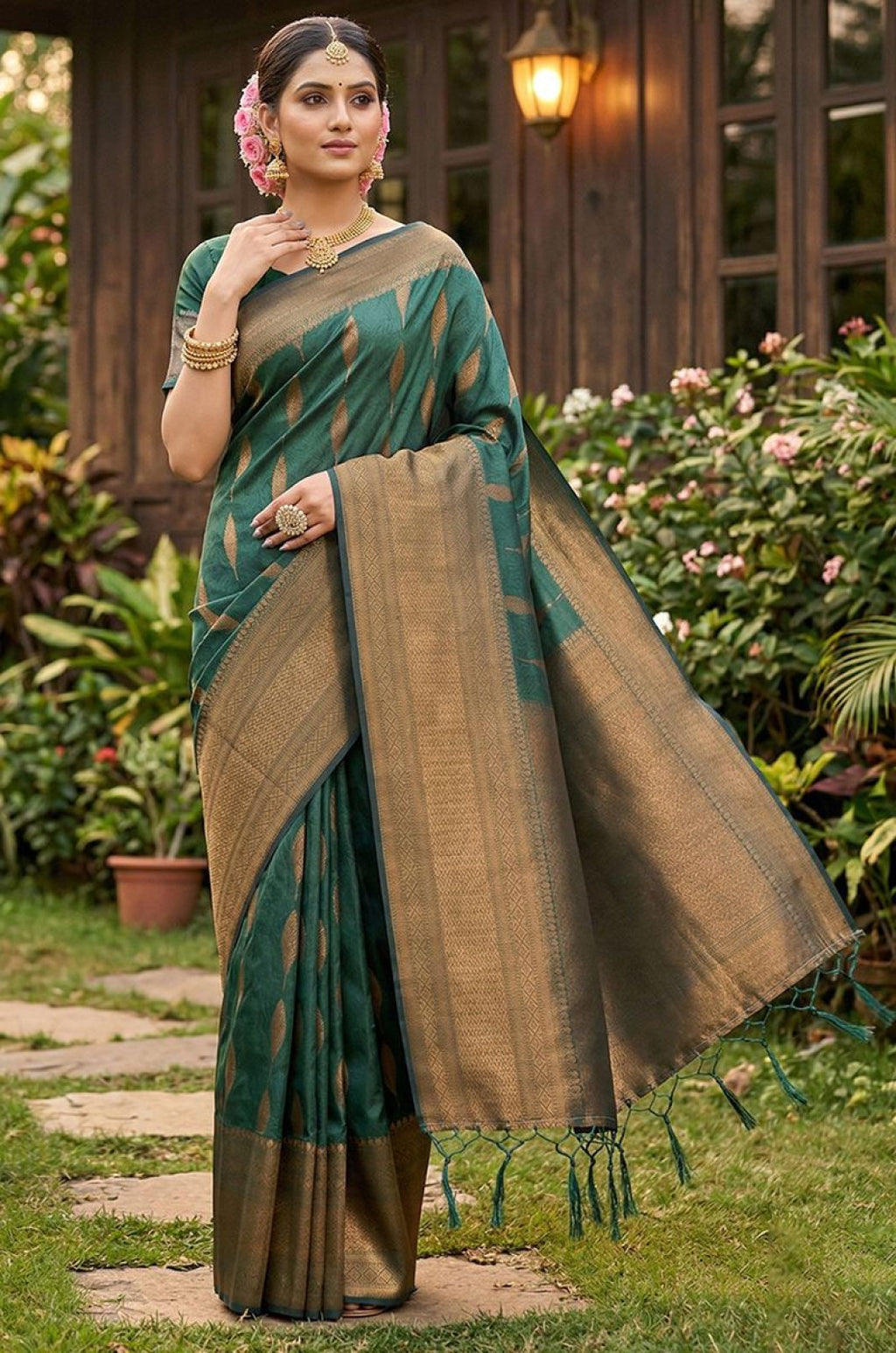 Green Silk Sarees - SFAST20606