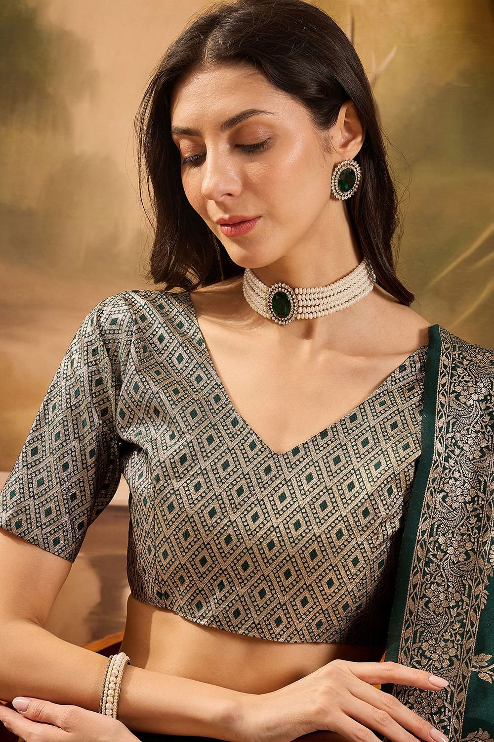 Green Banarasi Wedding Sangeet Lehenga Choli  SFSHV12206