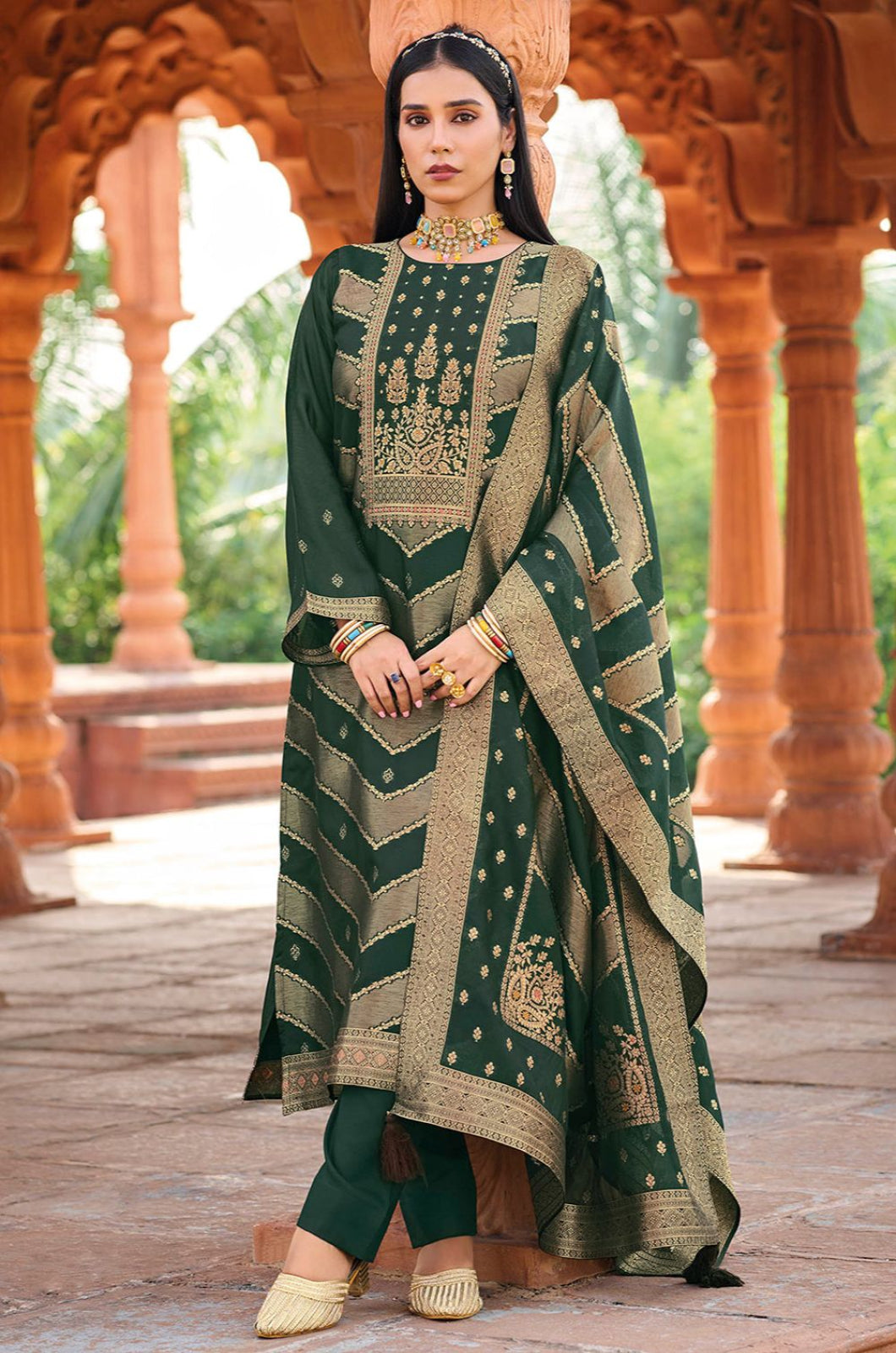 Green Silk Salwar Kameez - SFPRF278502