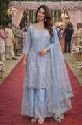 Blue Net Salwar Kameez - SFSA562002R