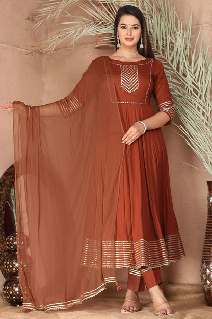 Peach Sangeet Plus Size Rayon Salwar Kameez SFSBR1205R