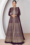 Burgundy Georgette Salwar Kameez - SFABC4803
