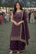 Burgundy Georgette Salwar Kameez - SFSA565502R