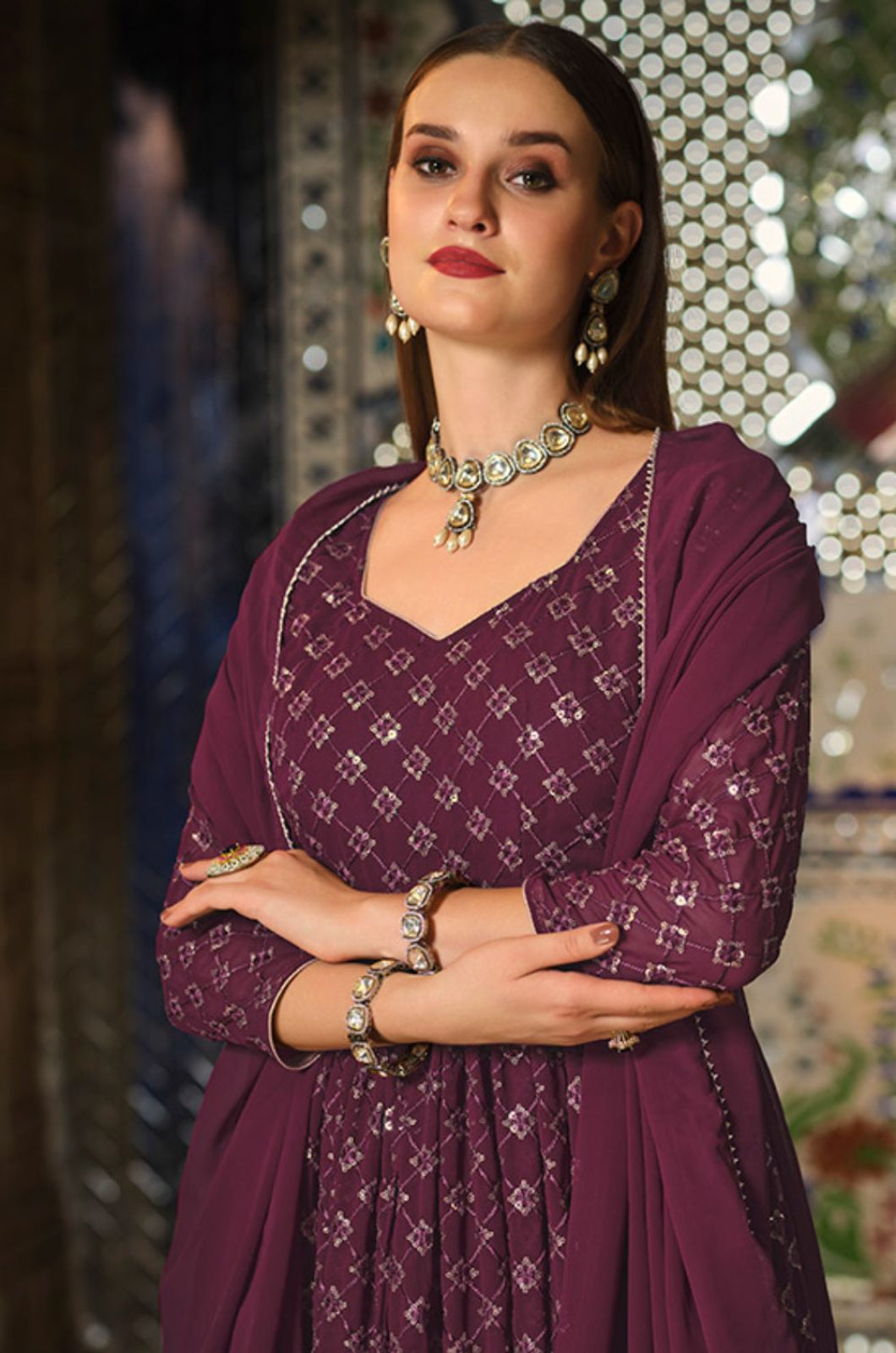 Blue Georgette Salwar Kameez - SFSA340103