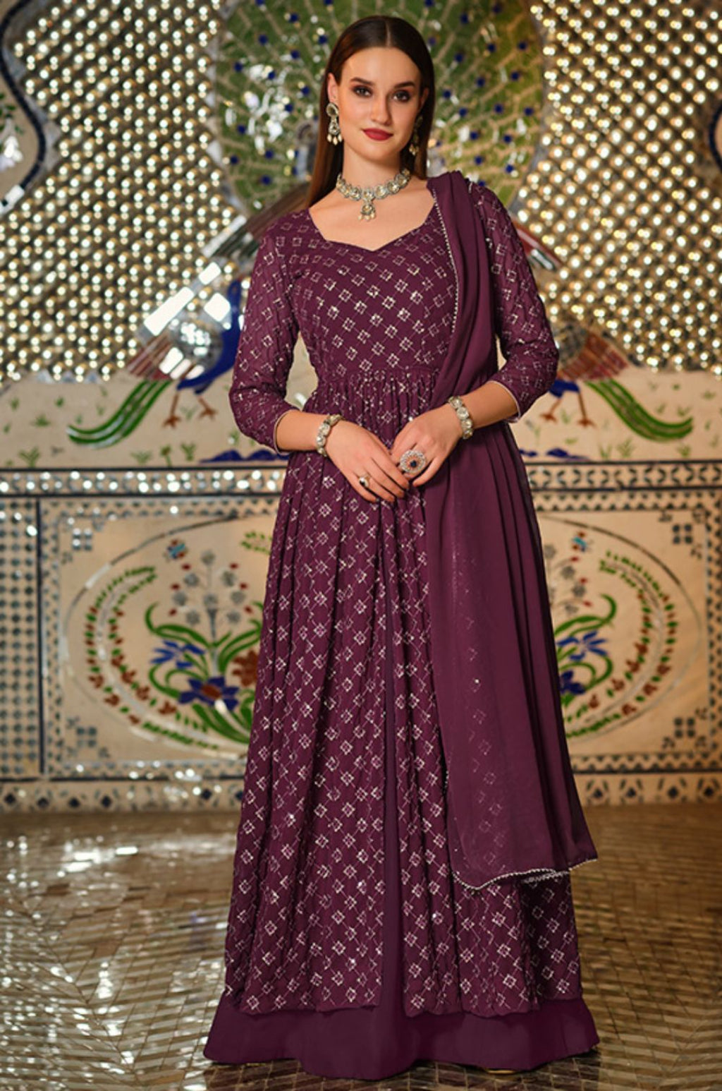 Blue Georgette Salwar Kameez - SFSA340103