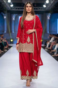 Red Silk Salwar Kameez - SFEDC26102
