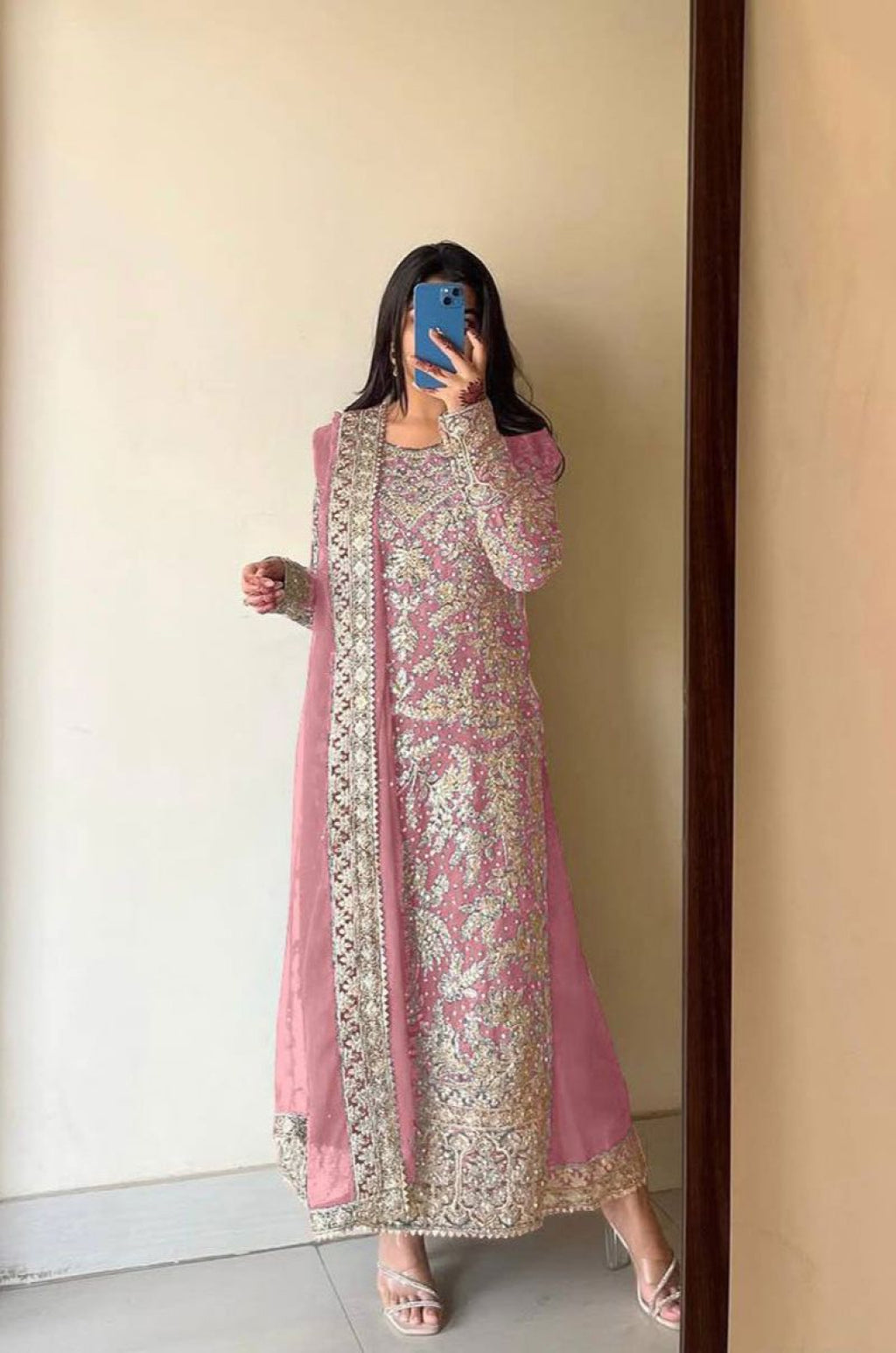 Pink Georgette Salwar Kameez - SFFK38302R