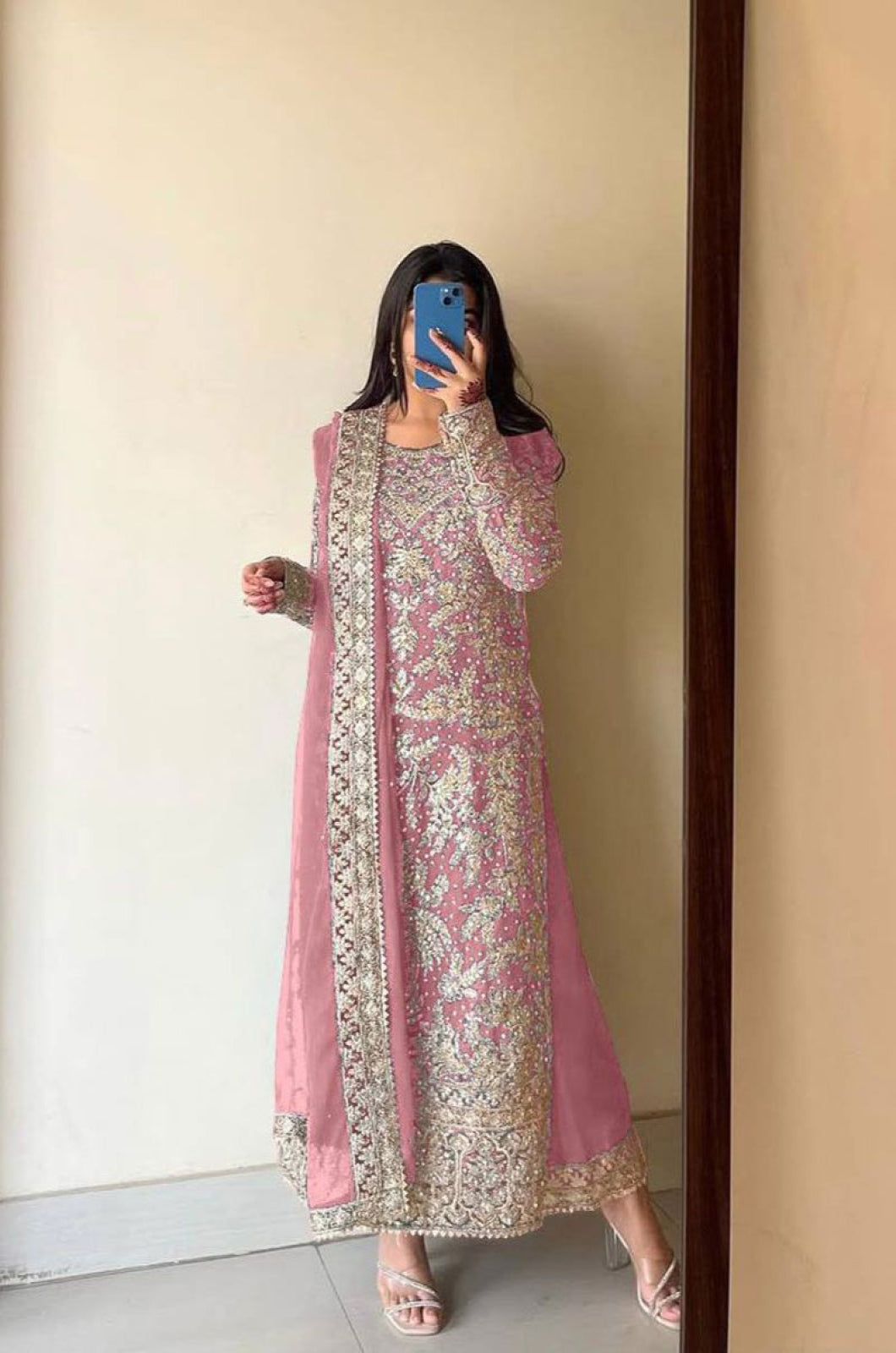 Pink Georgette Salwar Kameez - SFFK38302R
