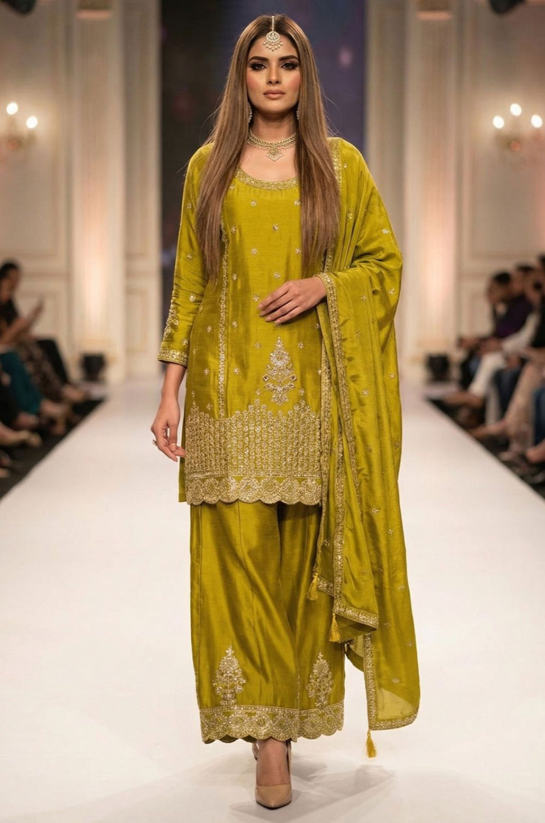 Green Silk Salwar Kameez - SFEDC26103