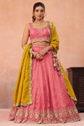 Pink Silk Lehenga Choli - SFROY571725