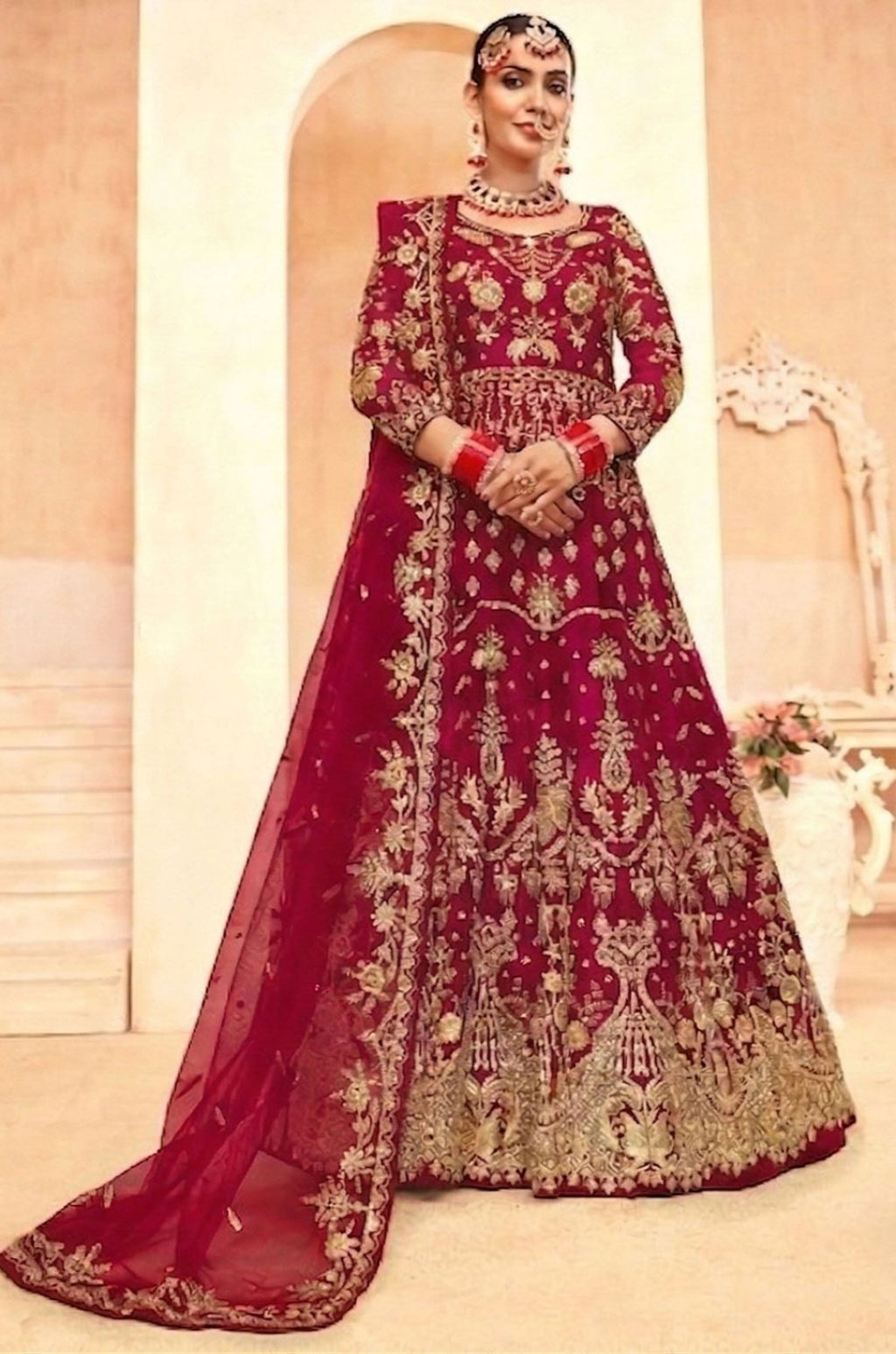 Red Net Salwar Kameez - SFSA566202