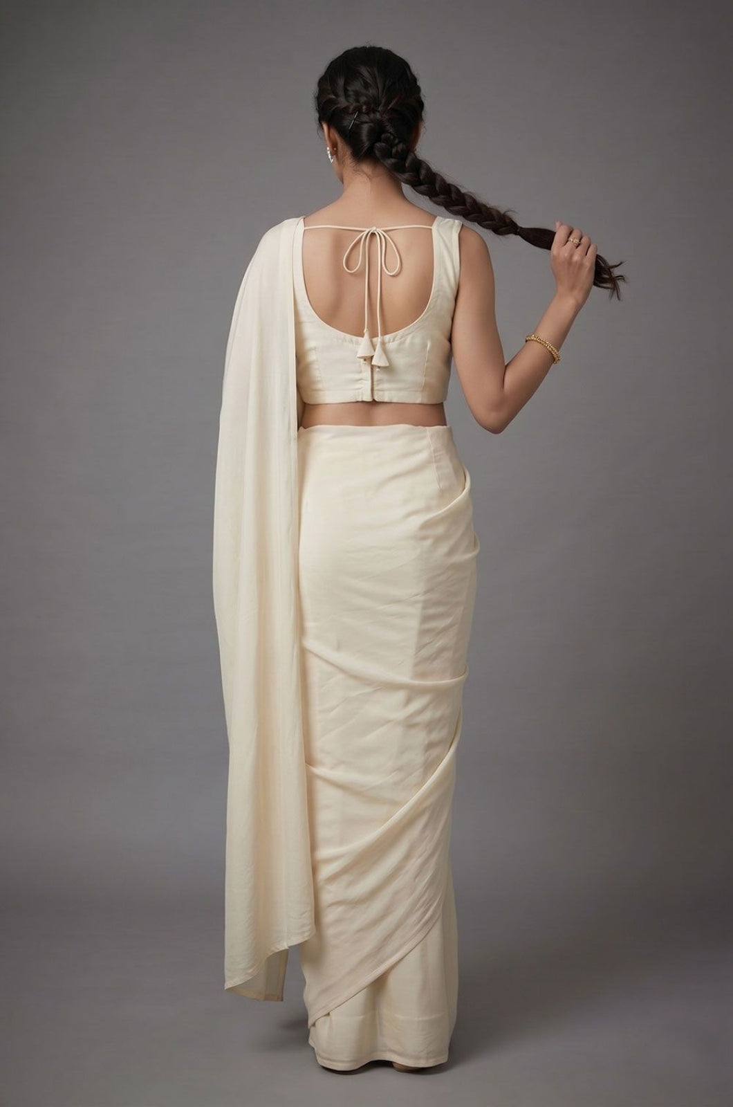 Cream Georgette Sarees - SFCRT7302