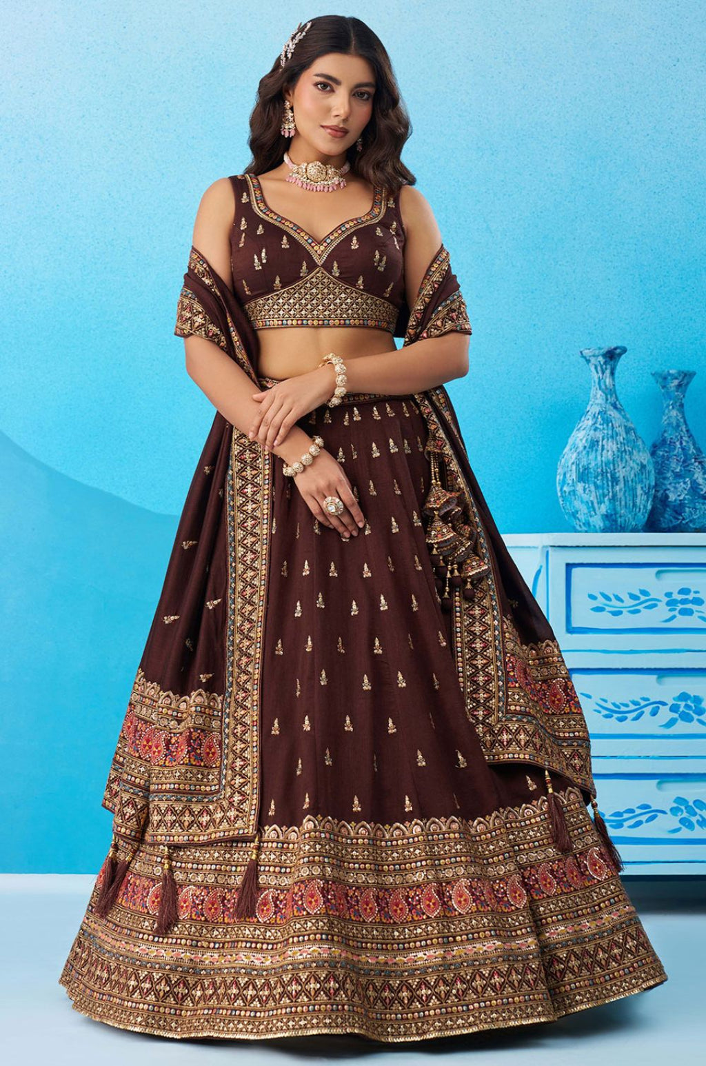 Brown Other Lehenga Choli - SFROY571808