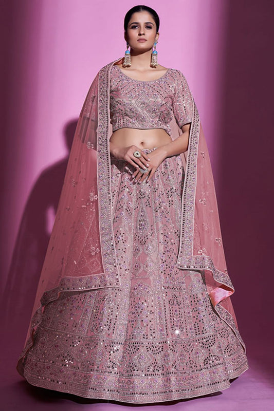 Pink Sangeet Silk Lehenga Choli SFARY16413