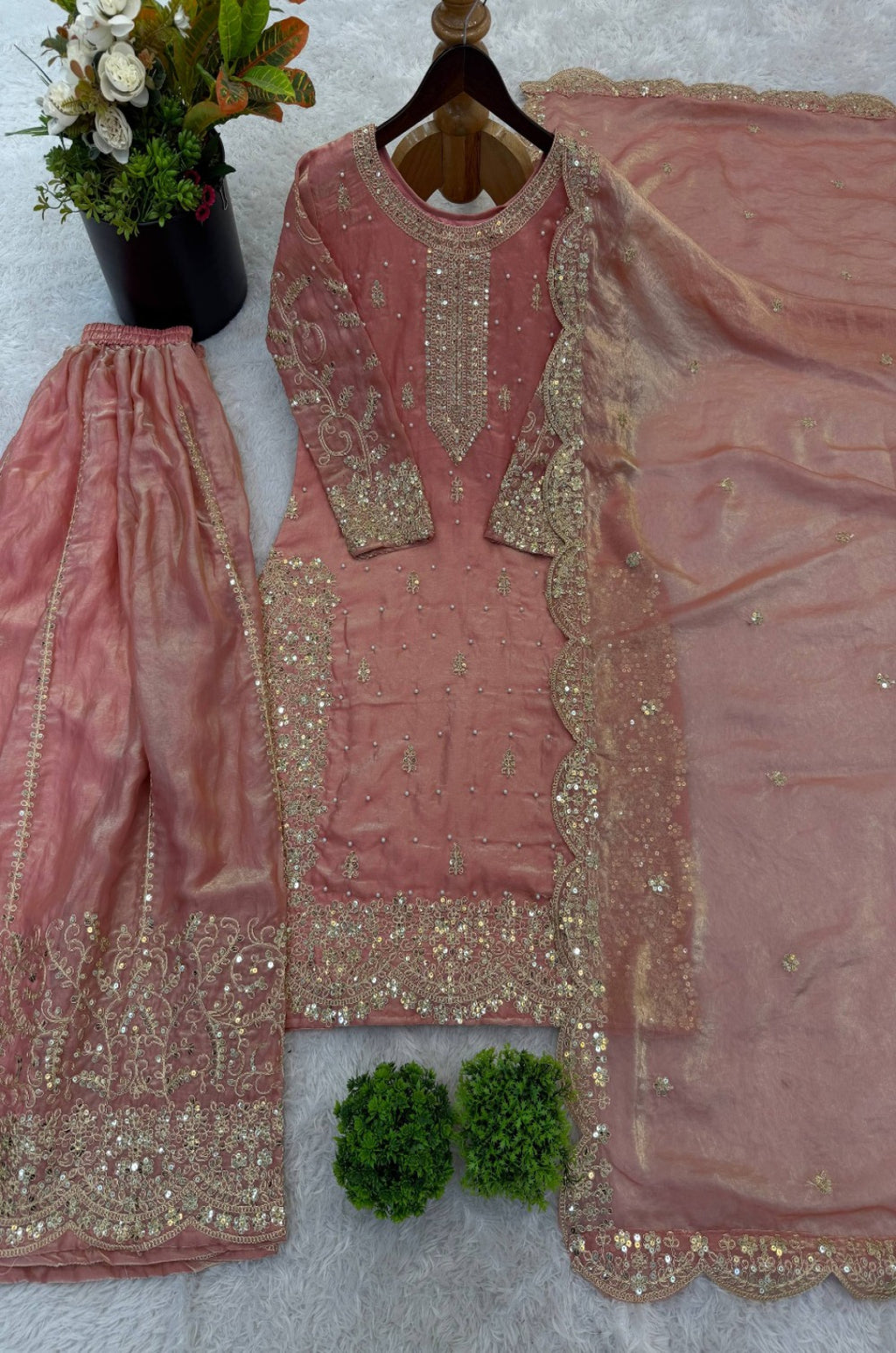 Pink Silk Salwar Kameez - SFFK38804R