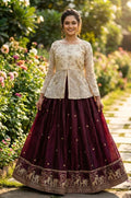 Maroon Silk Salwar Kameez - SFROY572502R