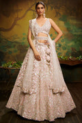 Cream Net Engagement Lehenga Choli SFROY522413