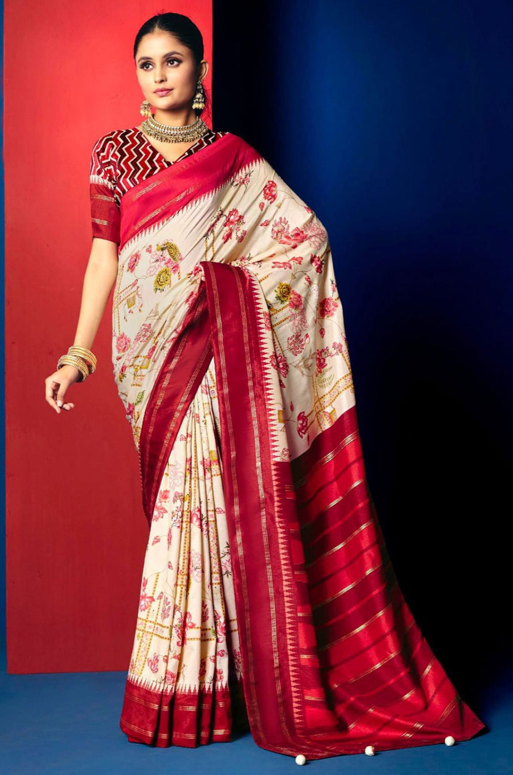 Cream Silk Sarees - SFSA574901