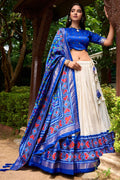 Cream Tussar Silk Navratri Lehenga Choli SFROY536603