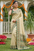 Cream Silk Sarees - SFAST21402