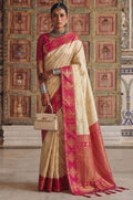 Cream Silk Sarees - SFAST22406