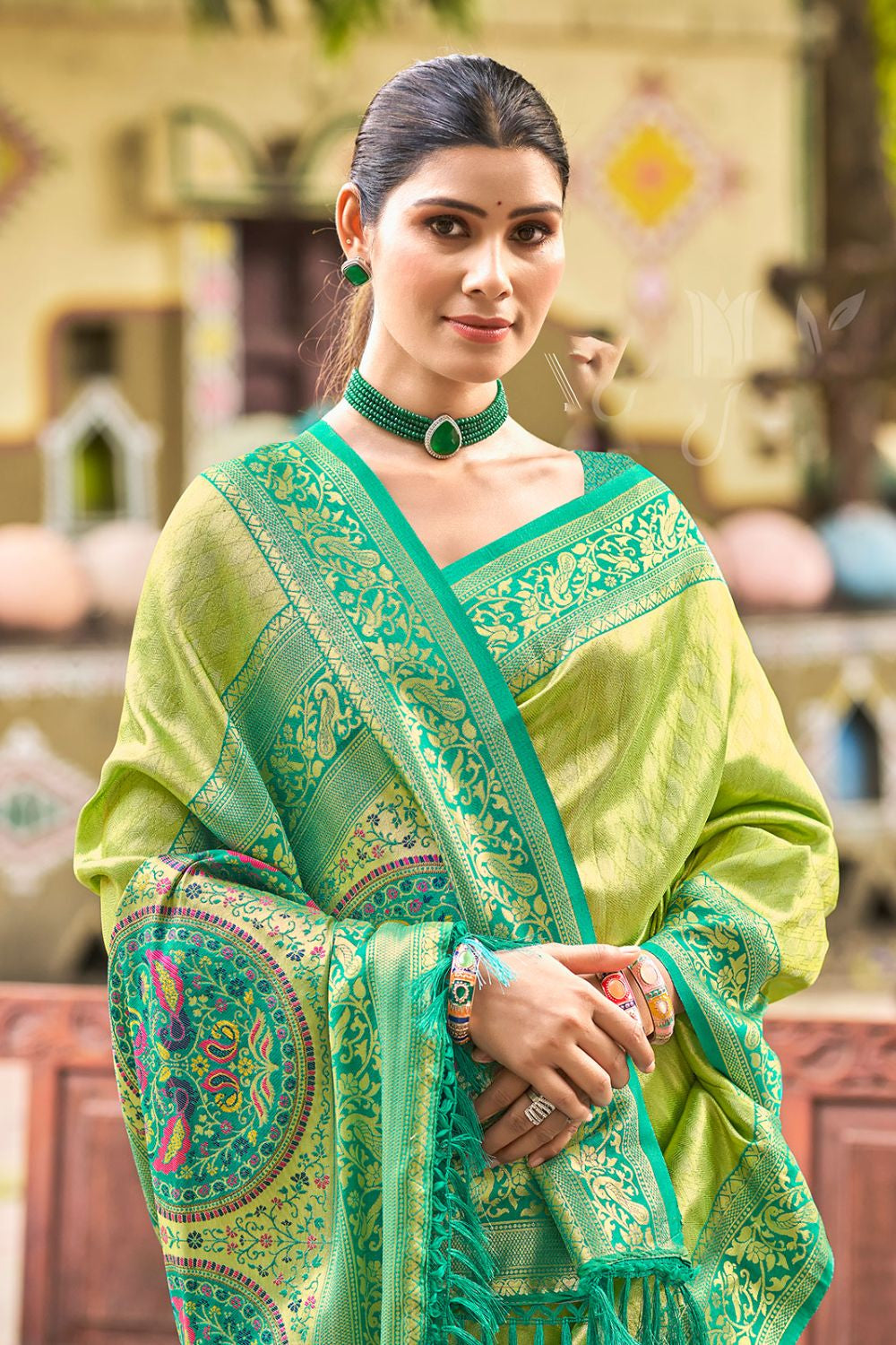Green Sangeet Kanjivaram Silk Sarees SFSGM119205