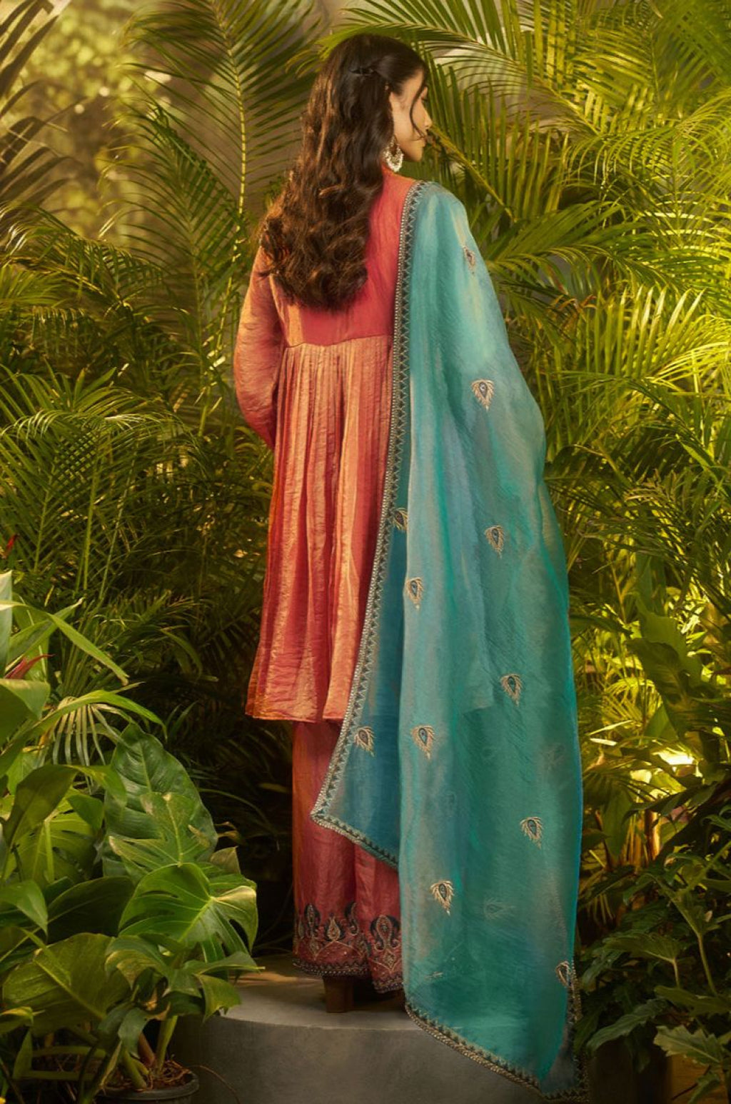 Orange Organza Salwar Kameez - SFSA565901R