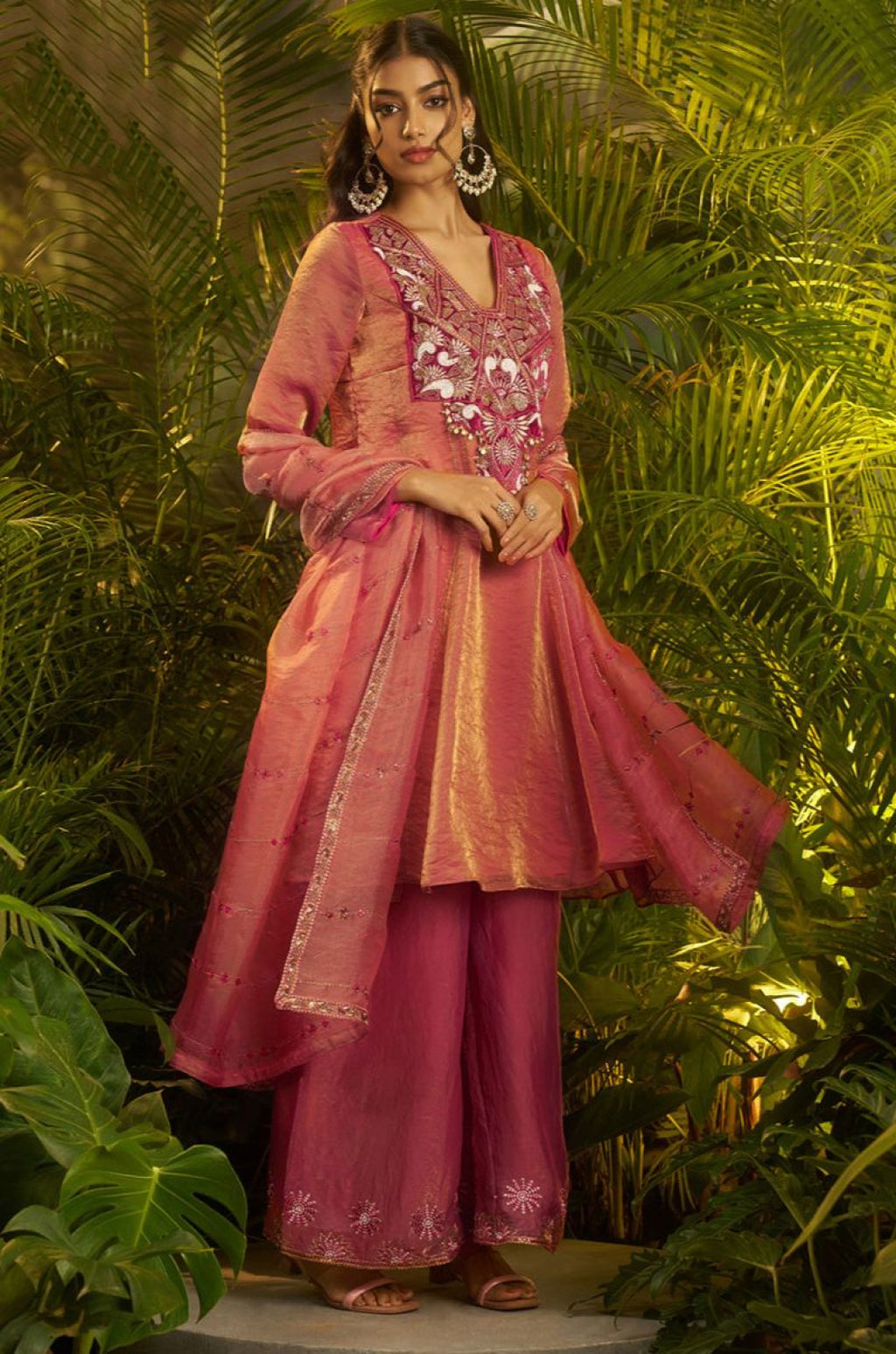 Pink Organza Salwar Kameez - SFSA565903R