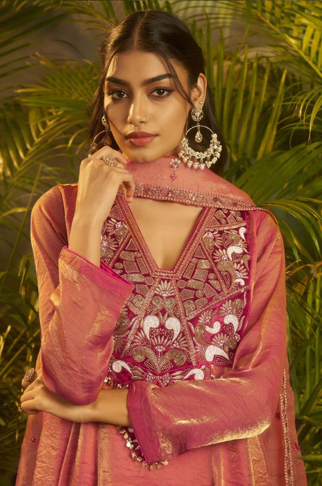 Pink Organza Salwar Kameez - SFSA565903R