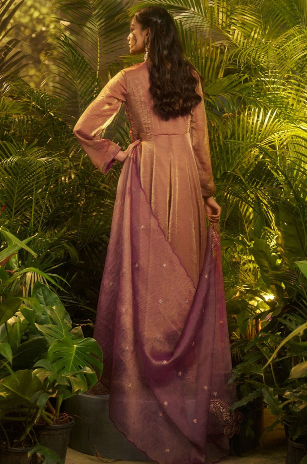 Golden Organza Salwar Kameez - SFSA565905R